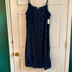 dip Midnight Blue Floral Midi Dress